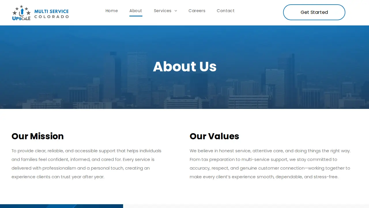 Upscale Multi Service Colorado page