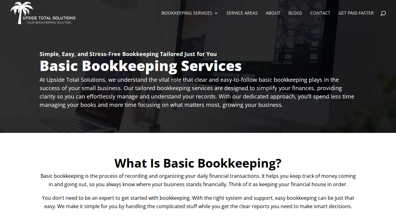 Upside Total Solutions page