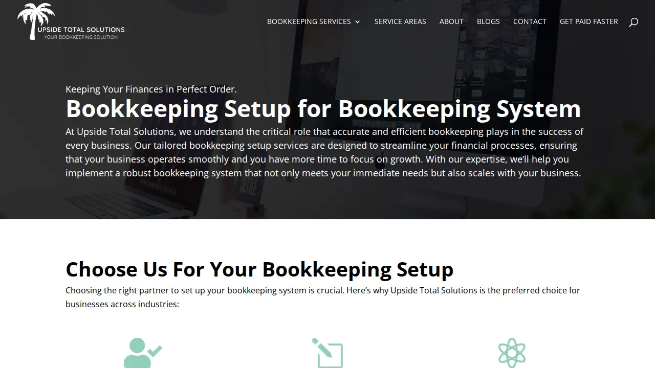 Upside Total Solutions page