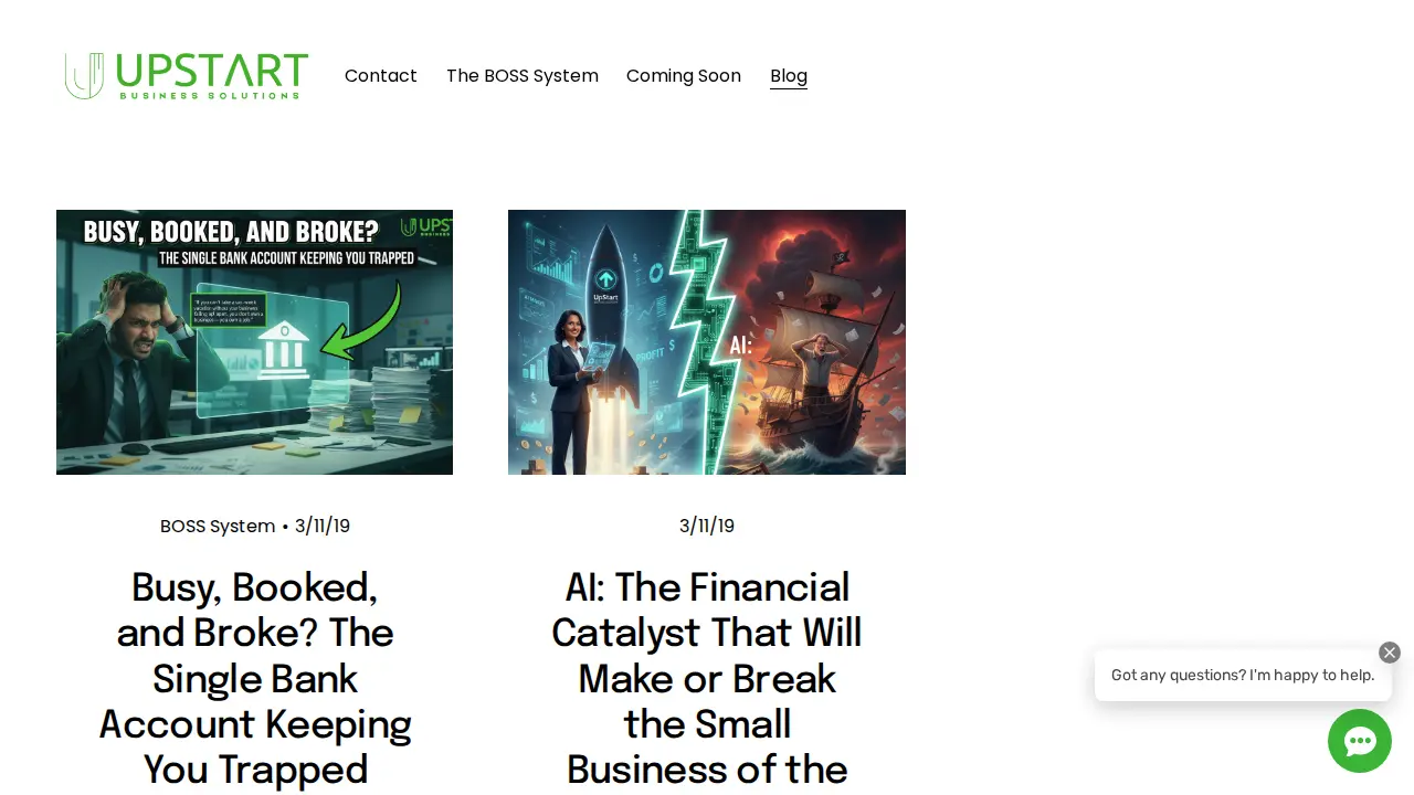 UpStart Business Solutions Inc - Affordable Bookkeeping and Accounting Services page