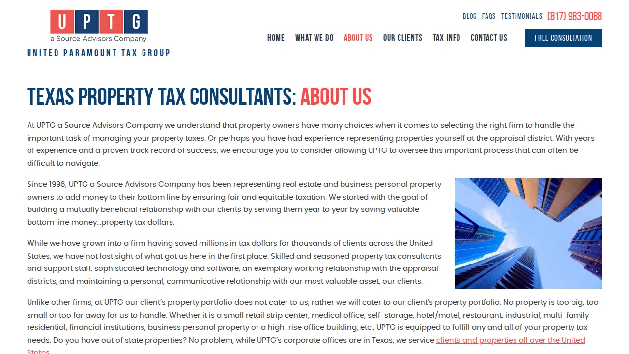 United Paramount Tax Group page