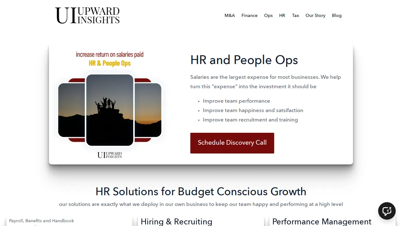 Upward Insights page