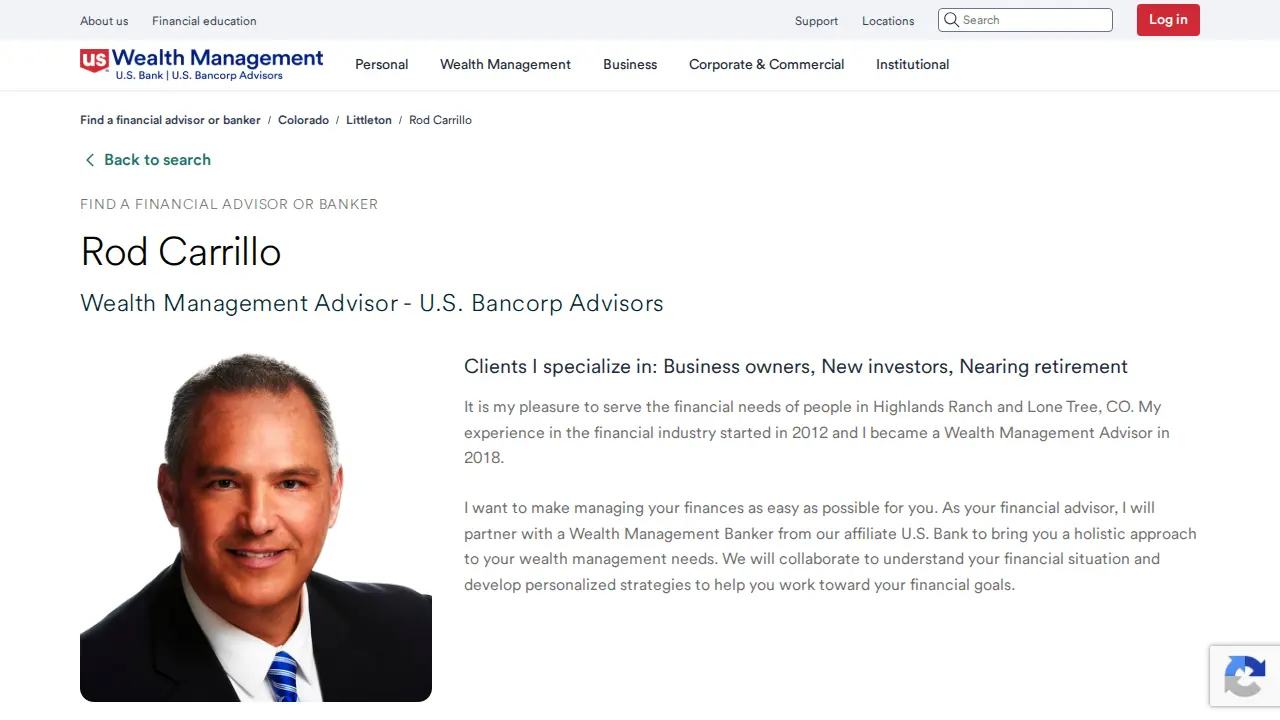 U.S. Bank Branch page