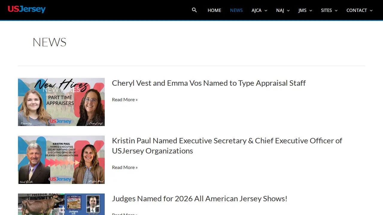 American Jersey Cattle Association page