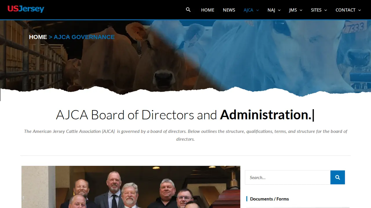 American Jersey Cattle Association page