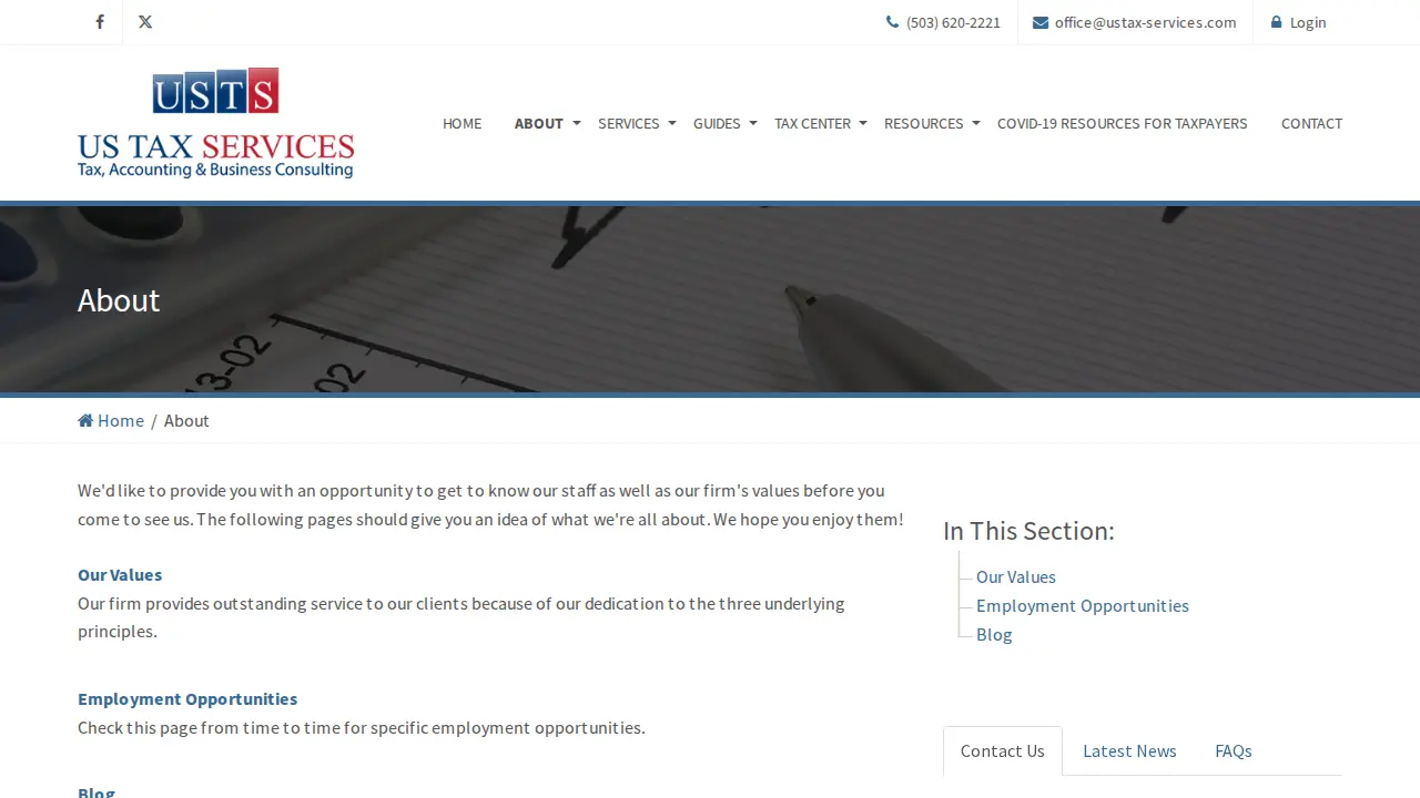US Tax Services LLC page