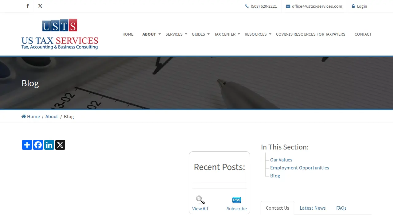 US Tax Services LLC page