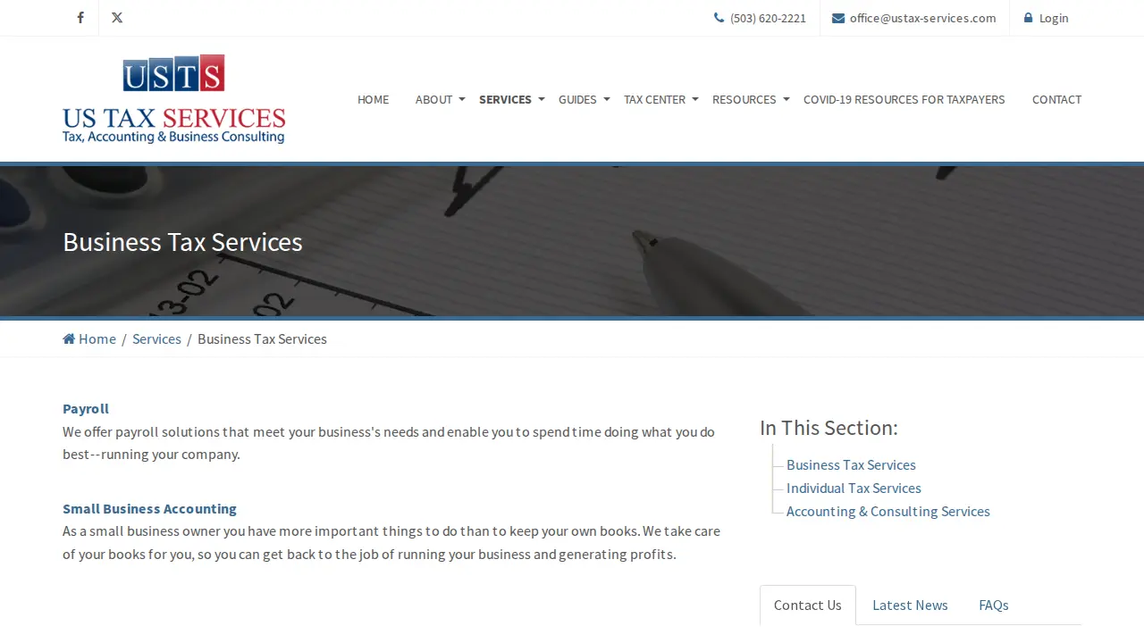 US Tax Services LLC page