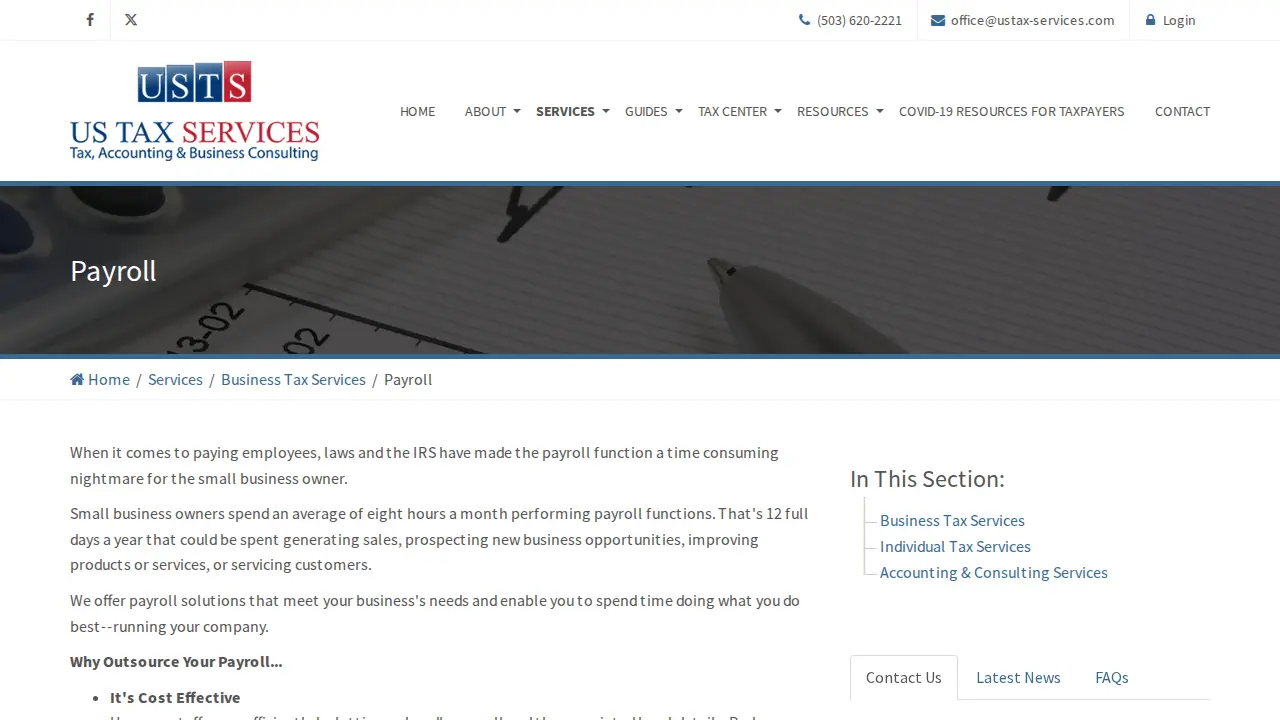 US Tax Services LLC page