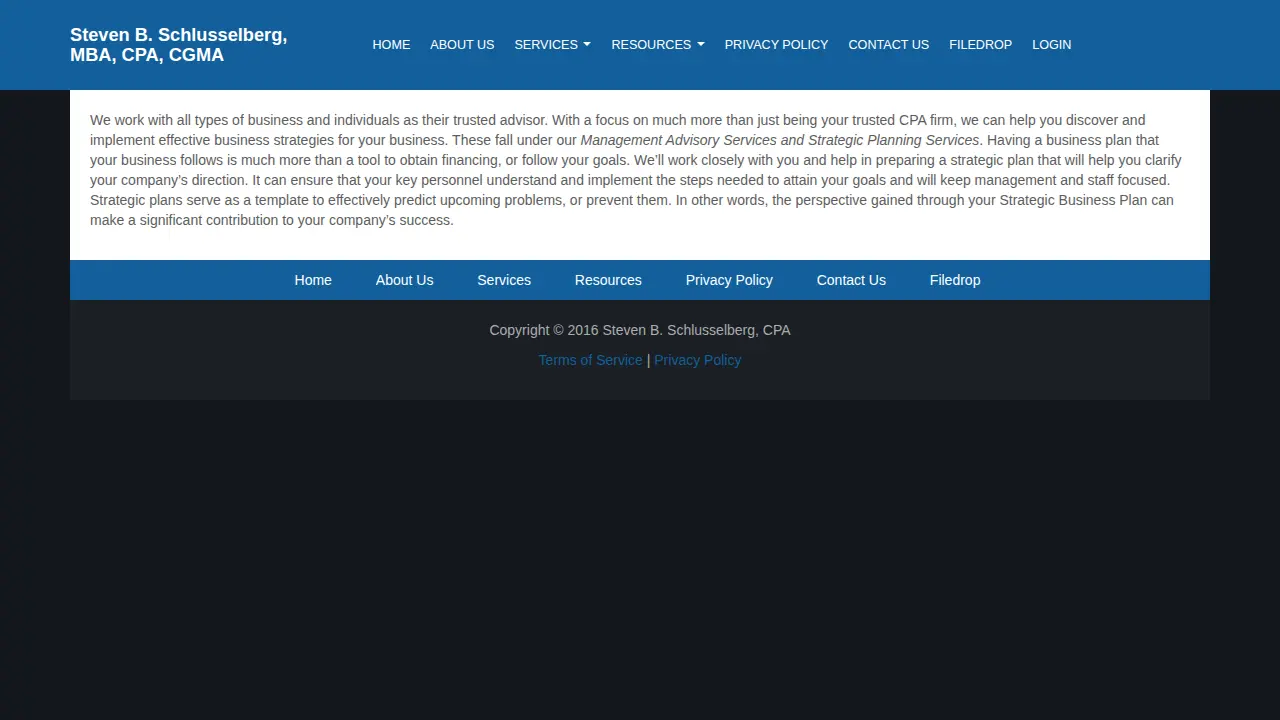 Steven Schlusselberg MBA CPA CGMA page