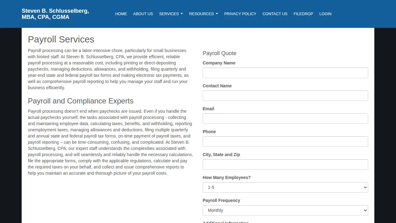 Steven Schlusselberg MBA CPA CGMA page
