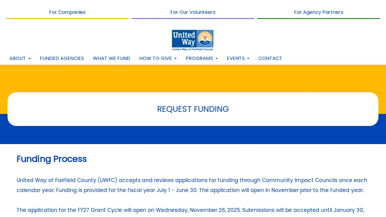 United Way of Fairfield County page