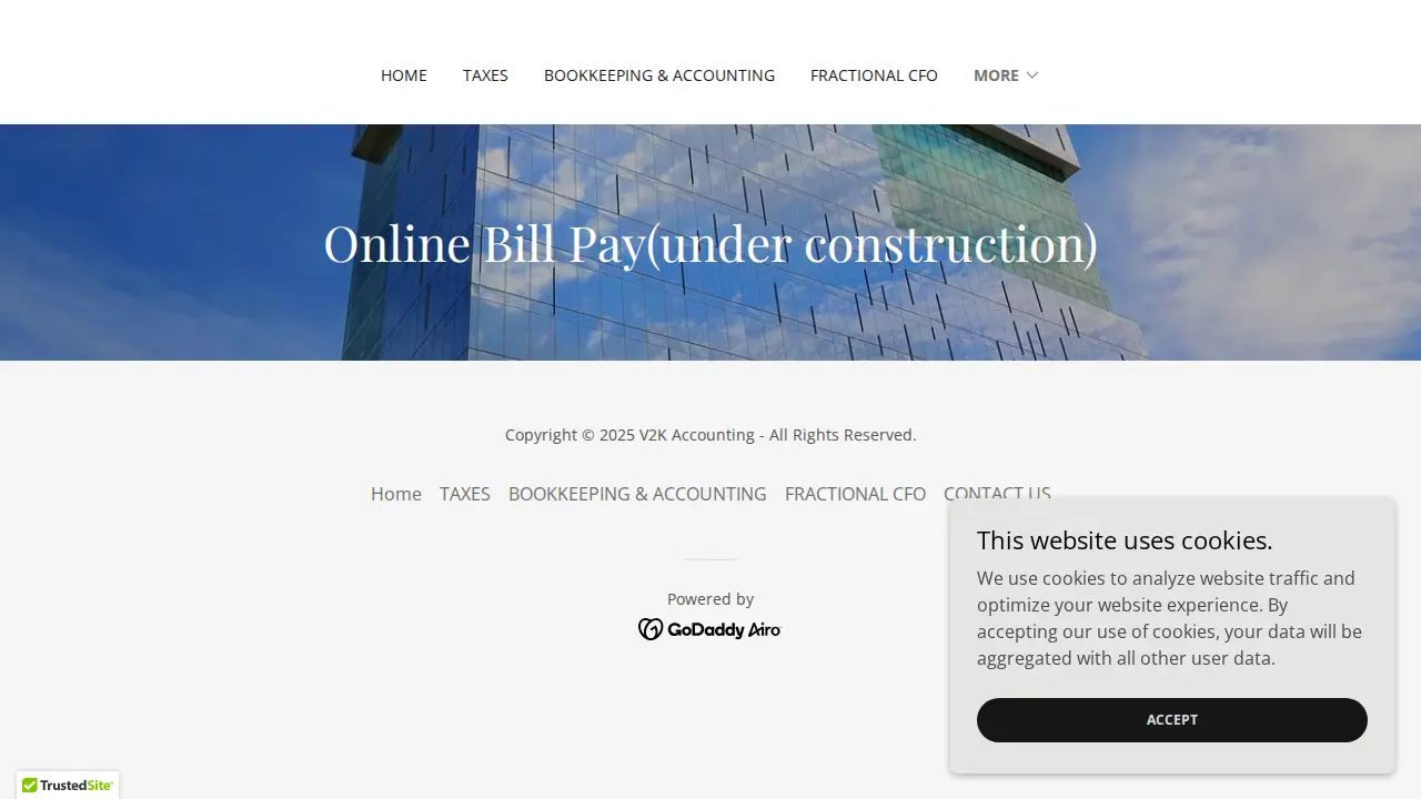 V2K Bookkeeping & Tax Service page