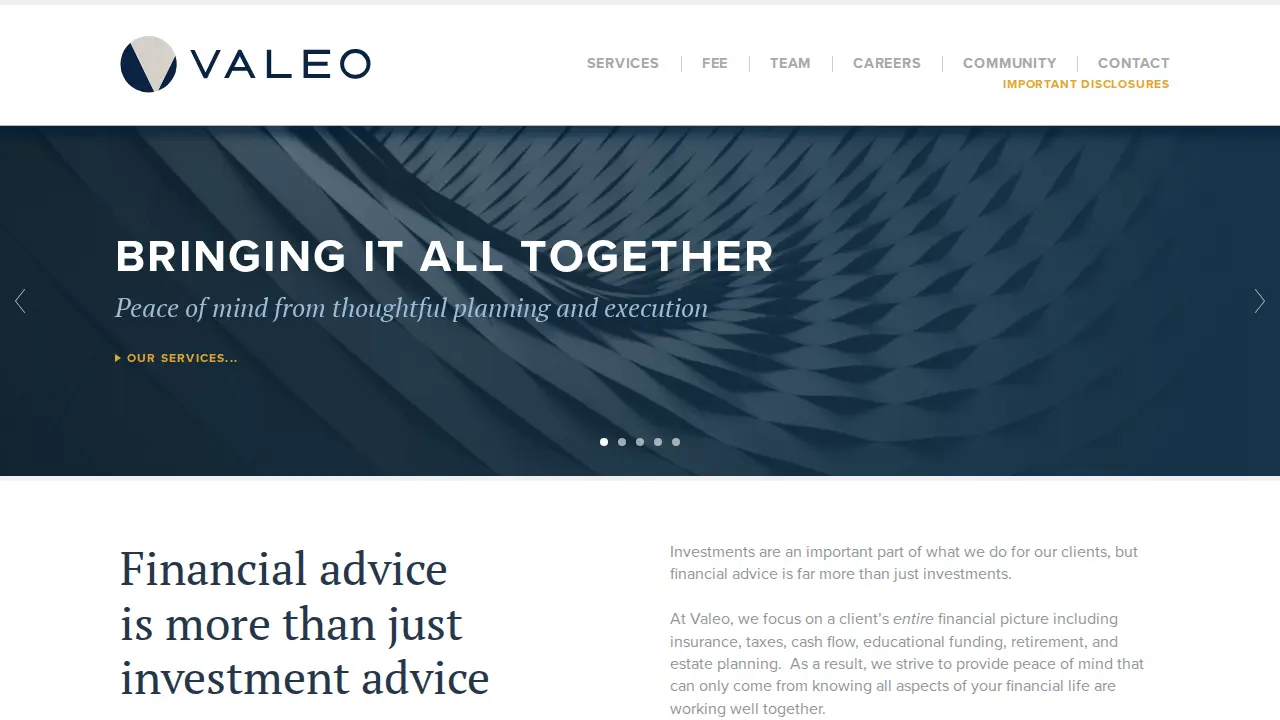 Valeo Financial Advisors page