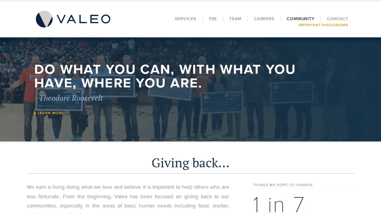Valeo Financial Advisors page