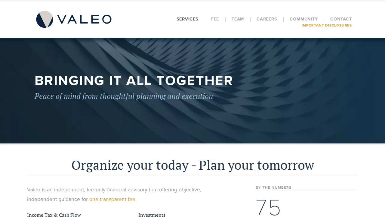 Valeo Financial Advisors page