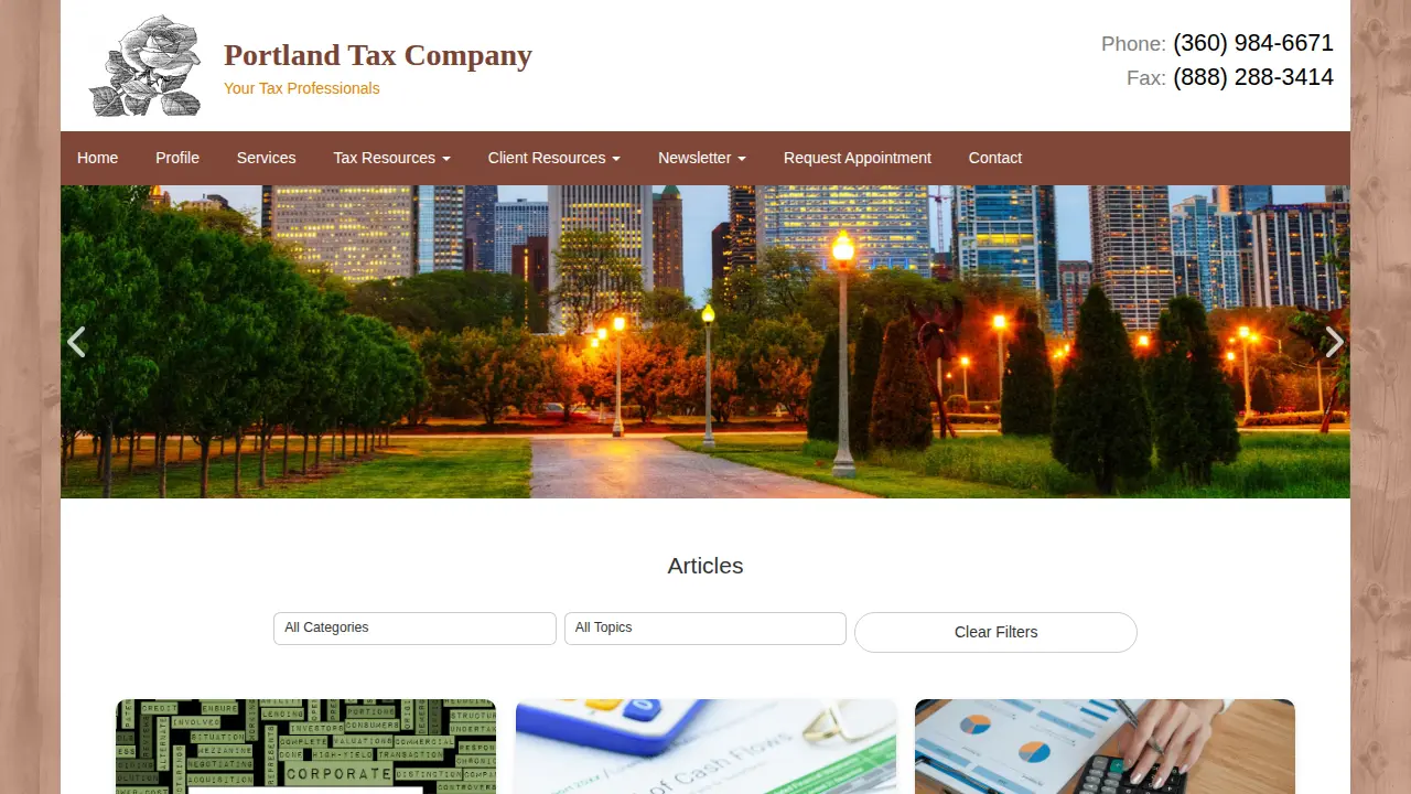 Portland Tax Company page