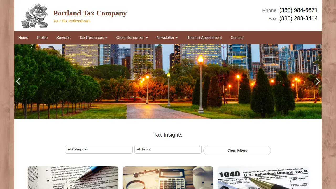 Portland Tax Company page