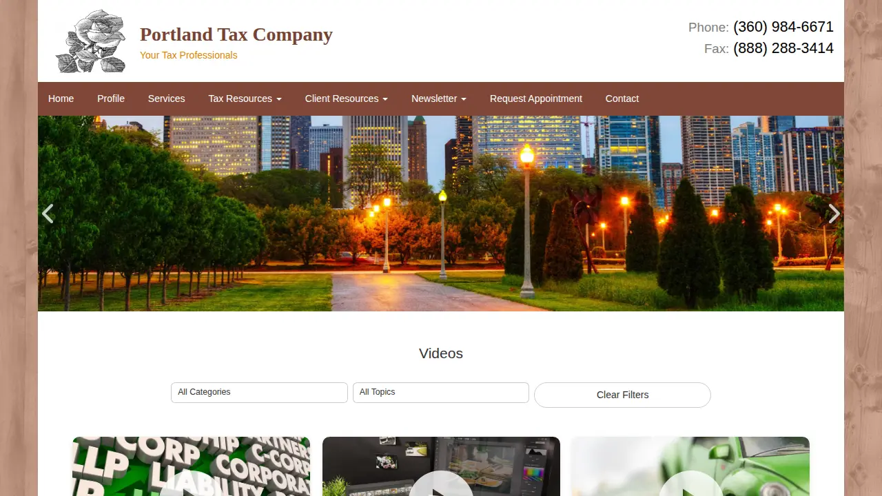 Portland Tax Company page