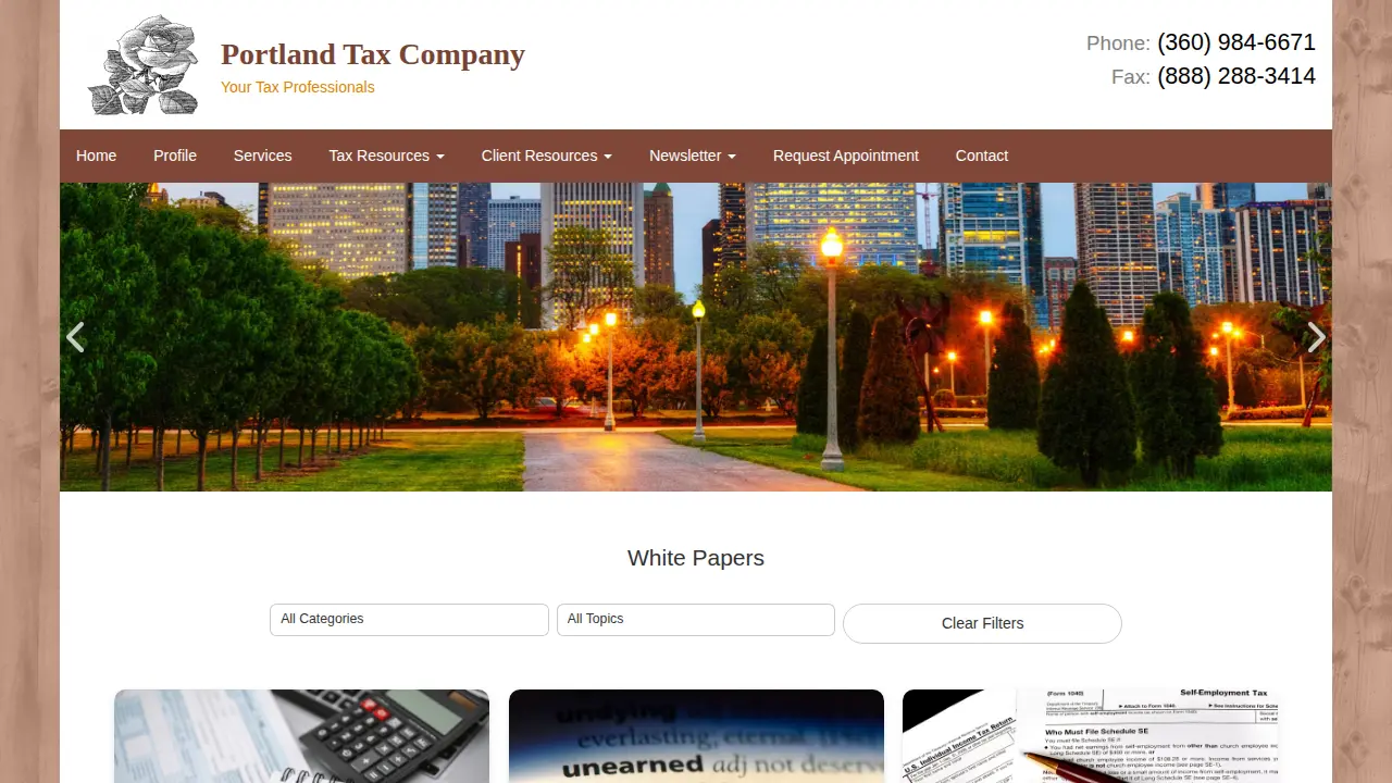 Portland Tax Company page