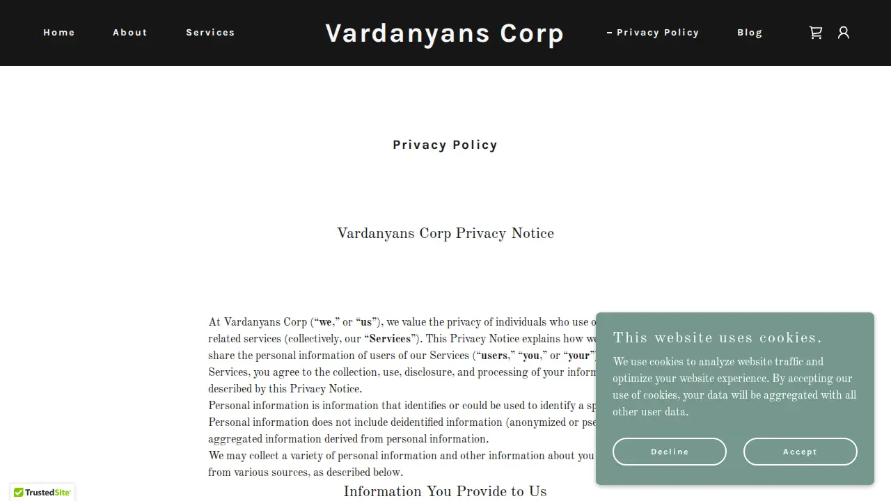 Vardanyans Corp page