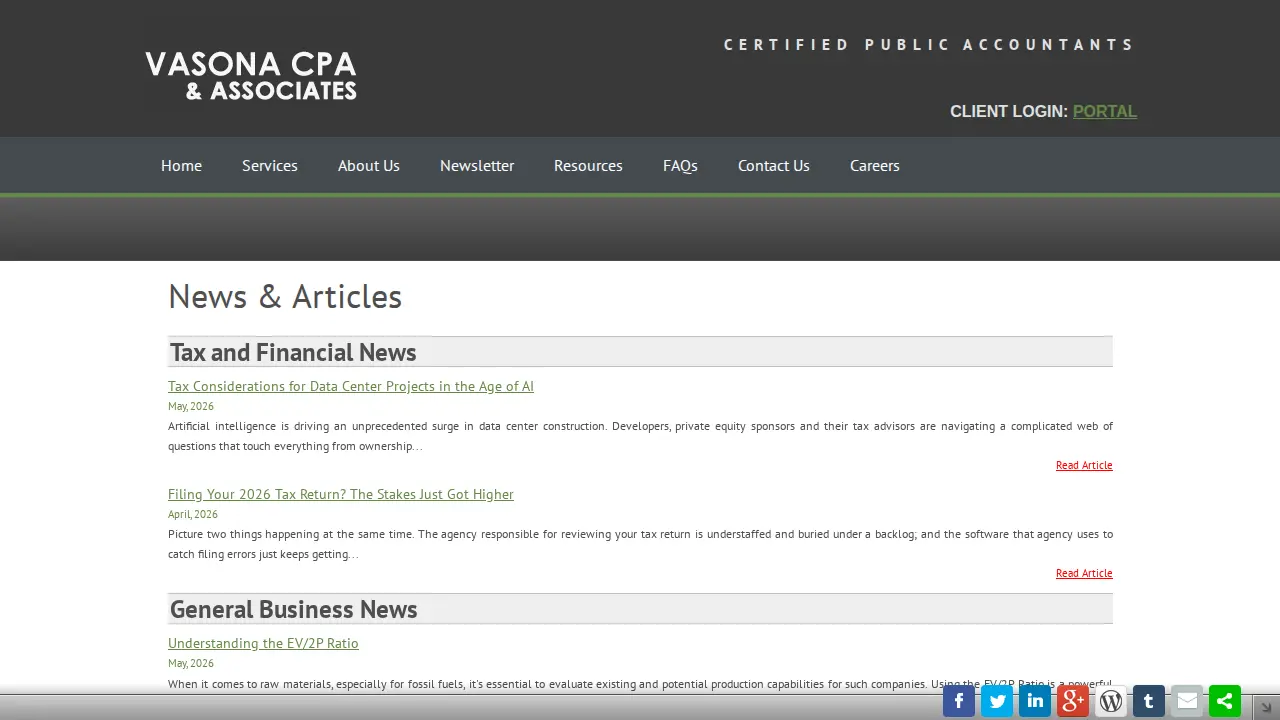 Vasona Financial & Tax Services page