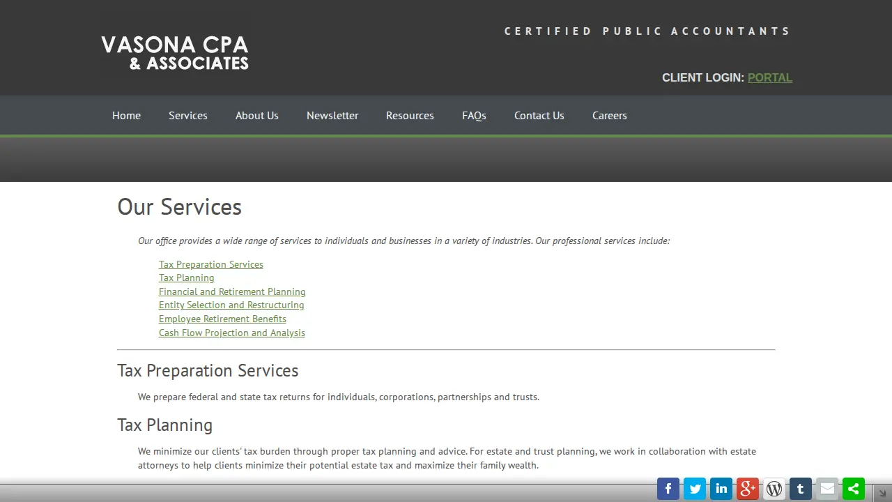 Vasona Financial & Tax Services page