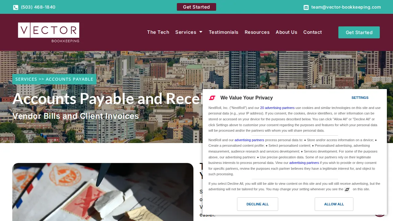 Vector Bookkeeping LLC page