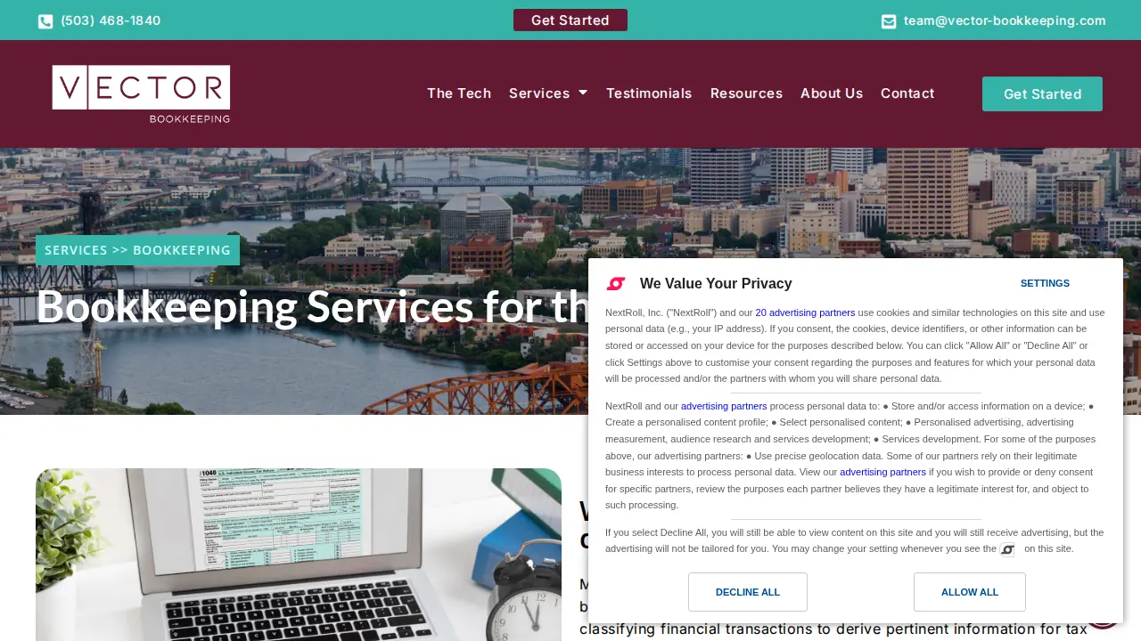 Vector Bookkeeping LLC page