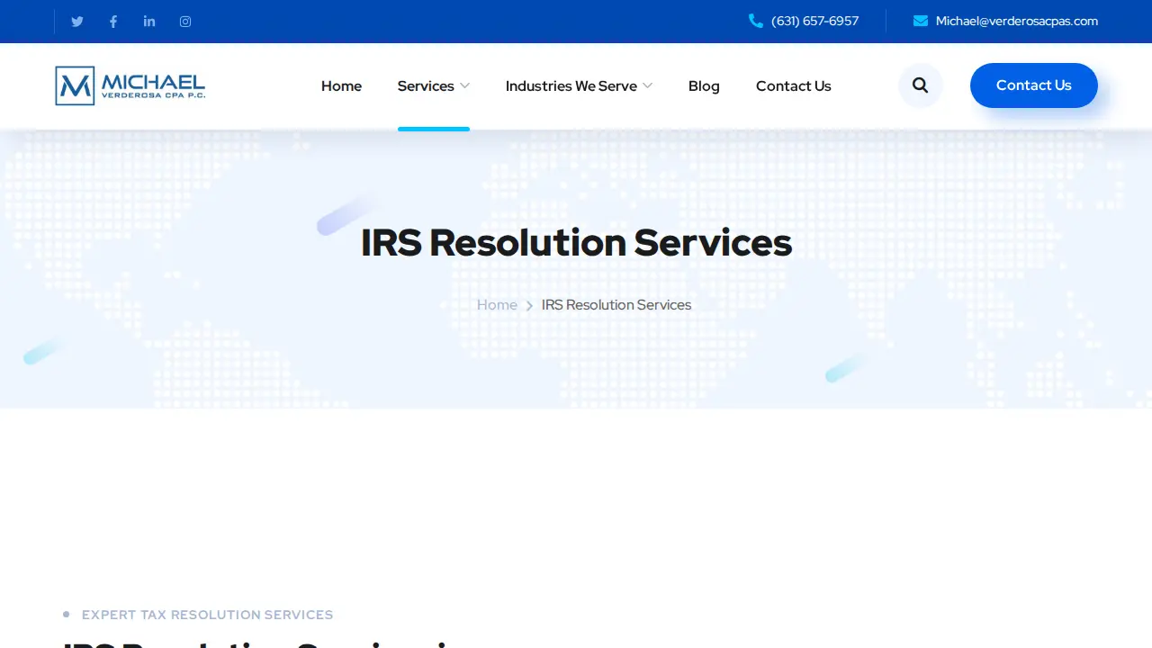 Michael Verderosa CPA P.C - Tax Preparation, Bookkeeping & Accounting Services page