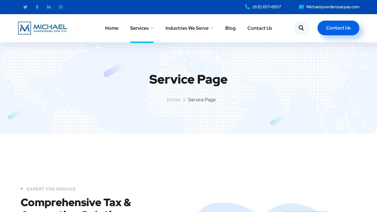 Michael Verderosa CPA P.C - Tax Preparation, Bookkeeping & Accounting Services page