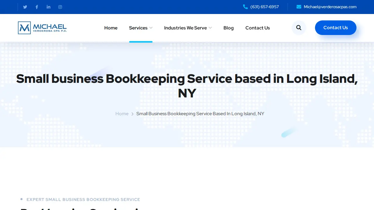 Michael Verderosa CPA P.C - Tax Preparation, Bookkeeping & Accounting Services page