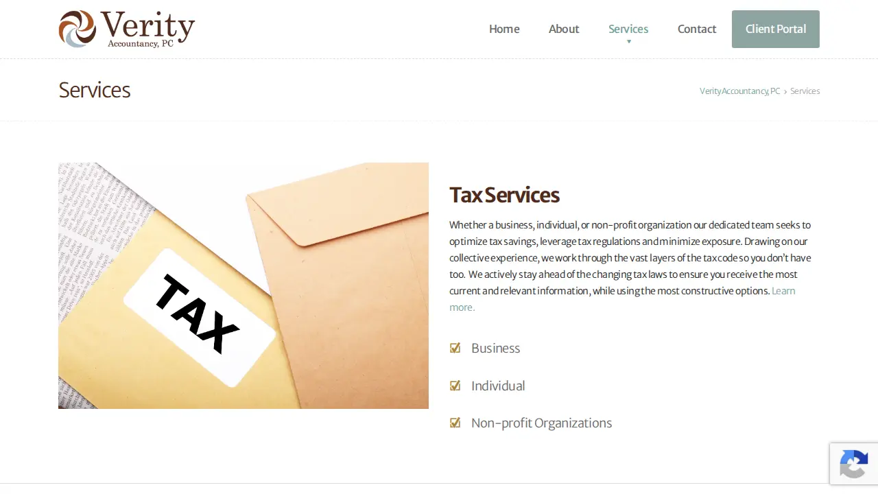 Verity Accountancy, PC page