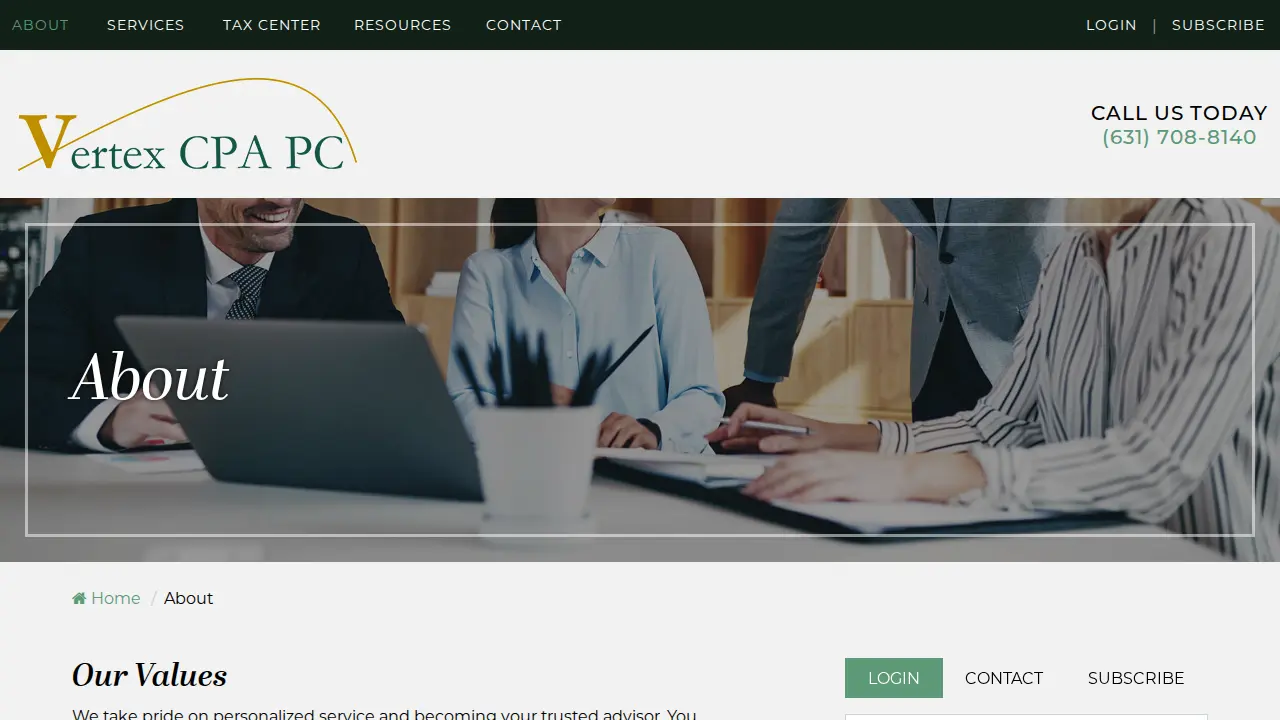Vertex CPA P.C. page