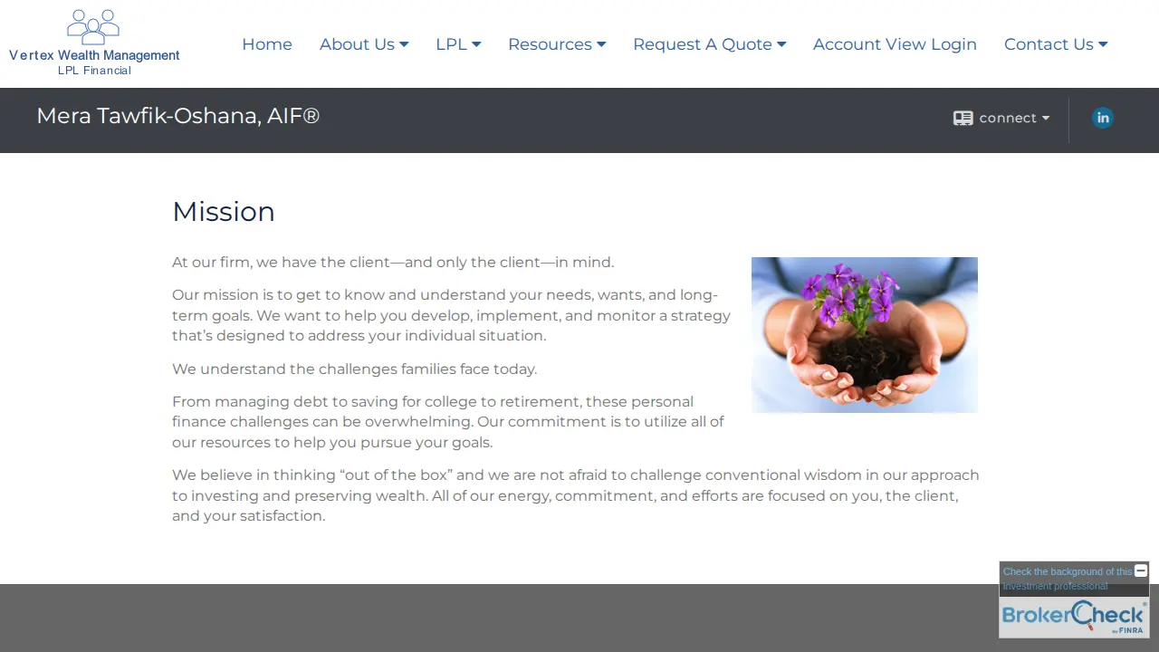 Vertex Wealth Management page