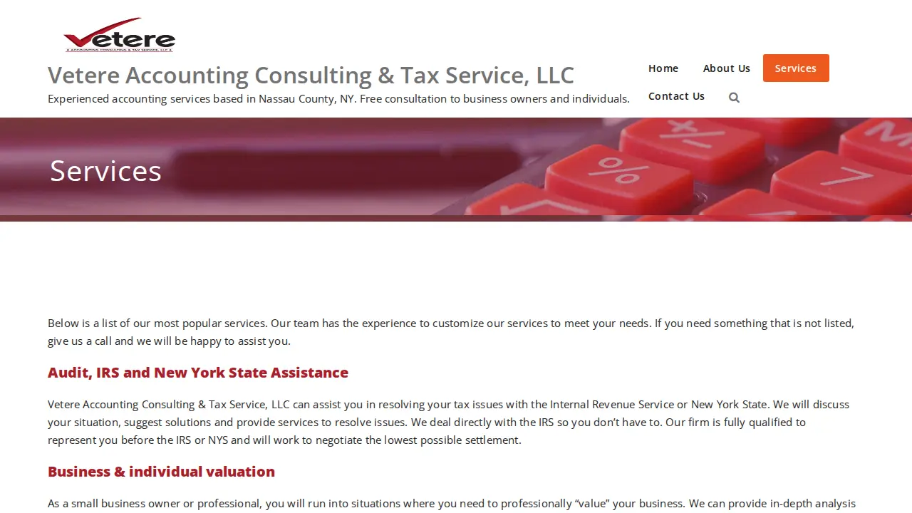Vetere Accounting Consulting Tax Service LLC page