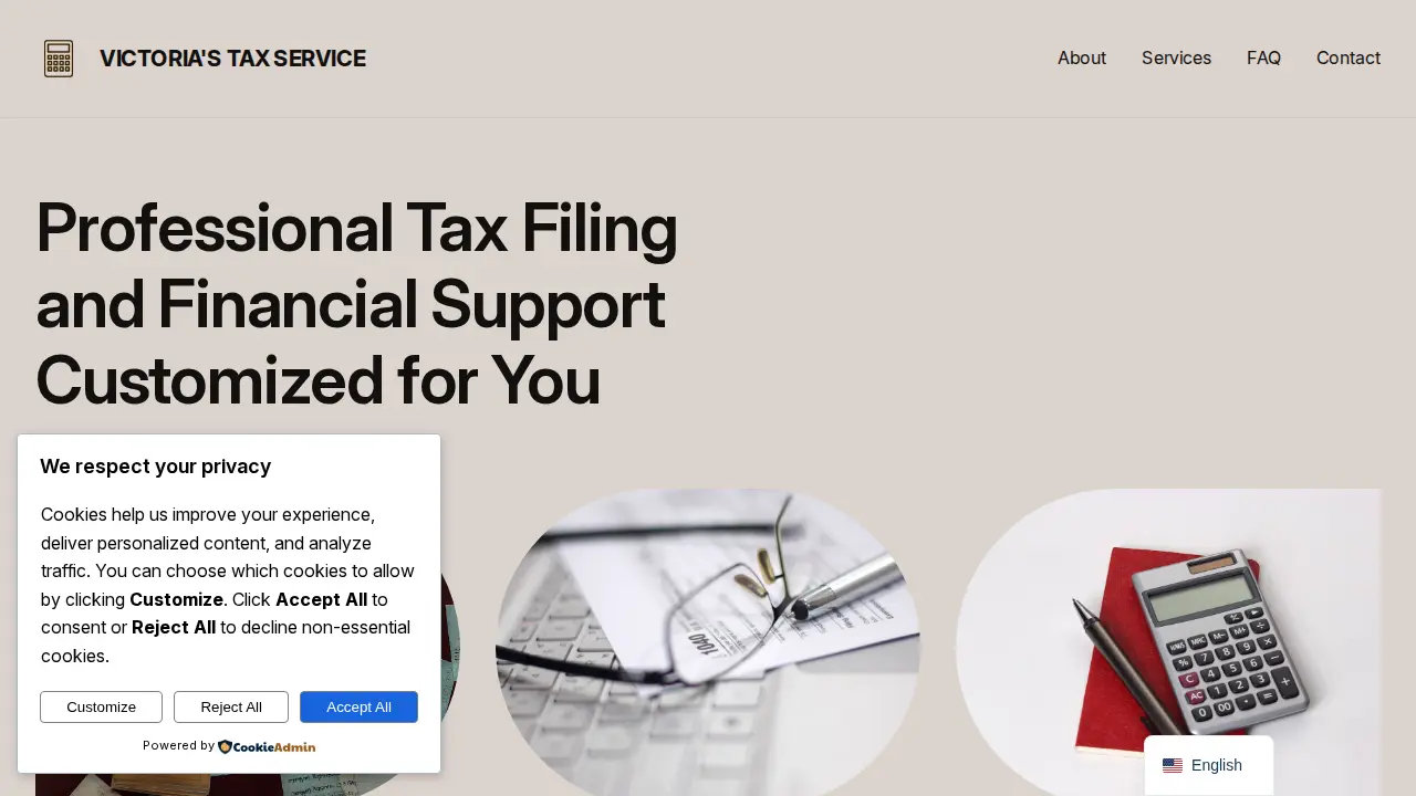 Victoria's Tax Services website