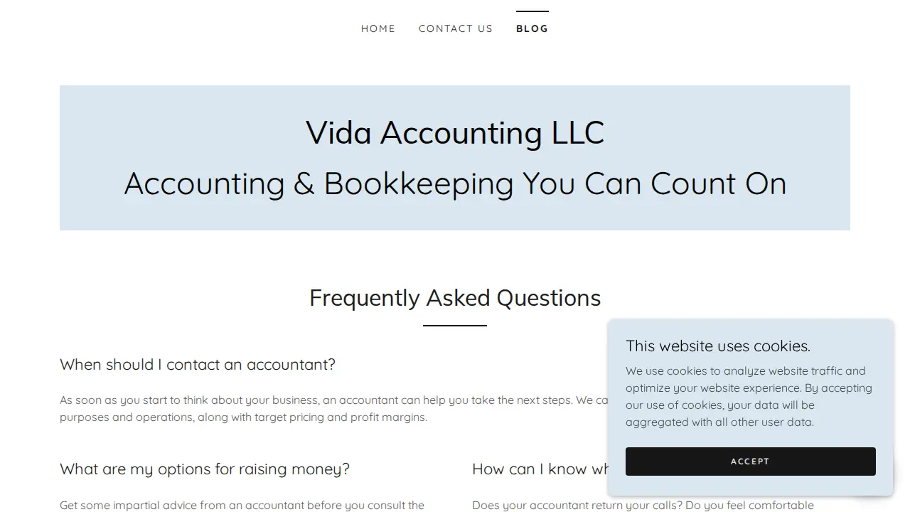 Vida Accounting, LLC page