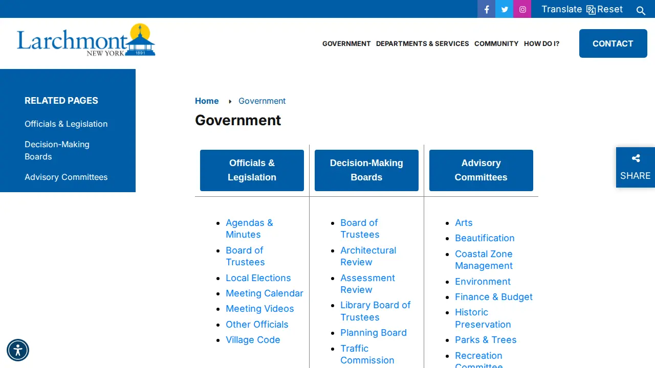 Larchmont Taxes page