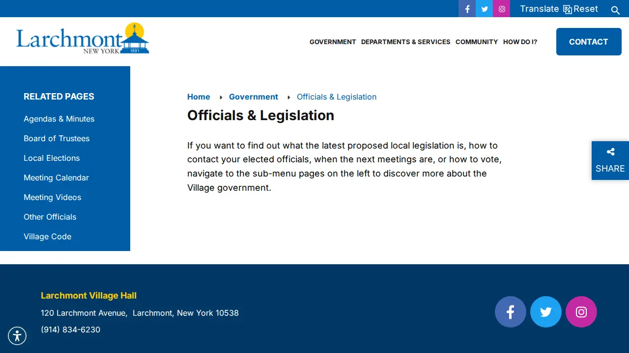 Larchmont Taxes page