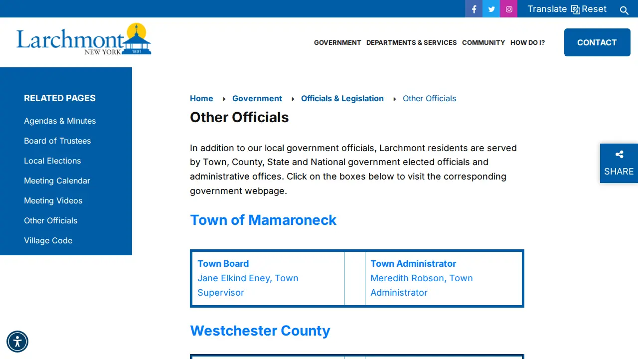 Larchmont Taxes page
