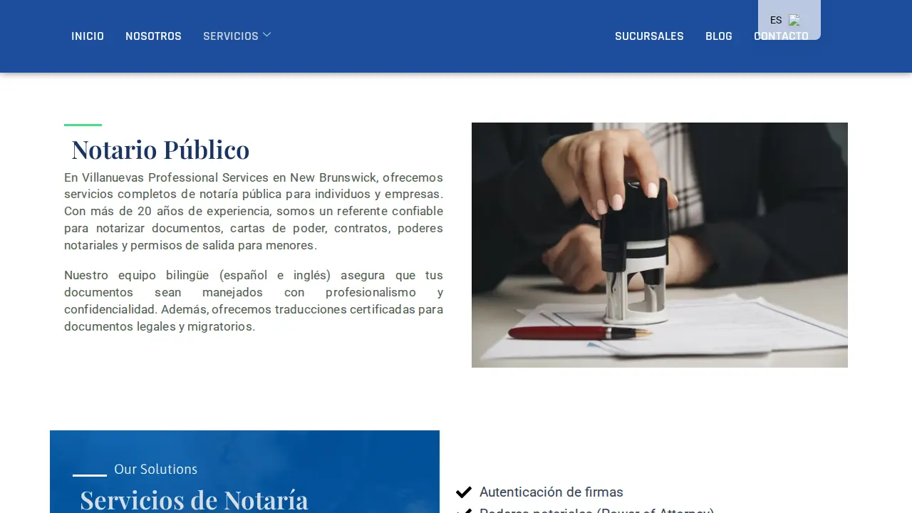Villanueva's Professional Services Trenton | Taxes | Notary Public | Driving School page