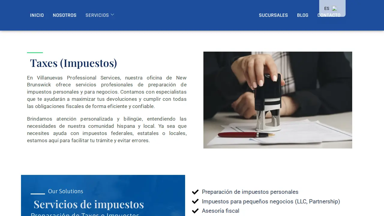 Villanueva's Professional Services Trenton | Taxes | Notary Public | Driving School page