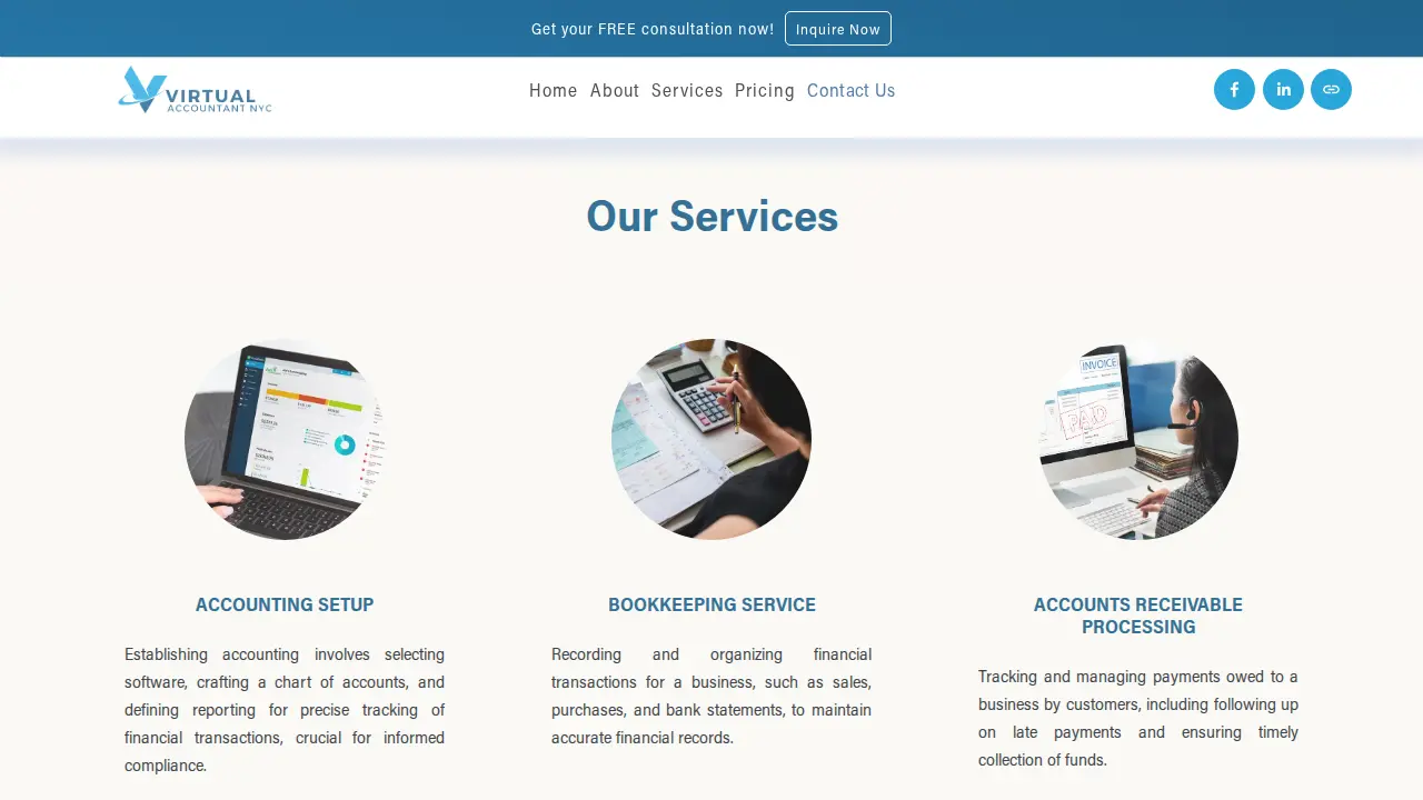 Virtual Accountant page