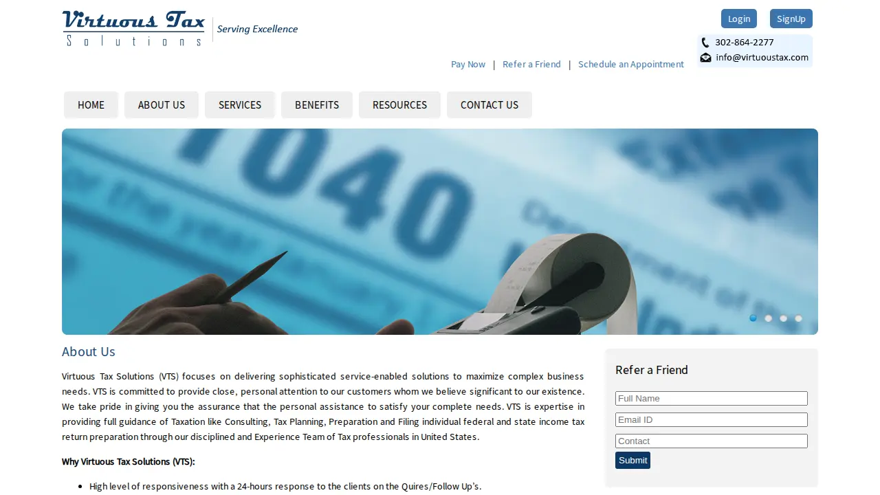 Virtuous Tax page