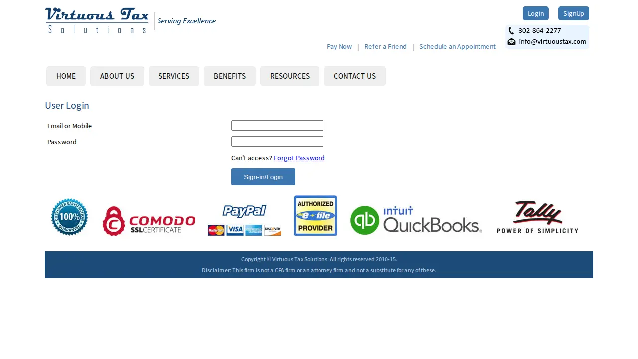 Virtuous Tax page