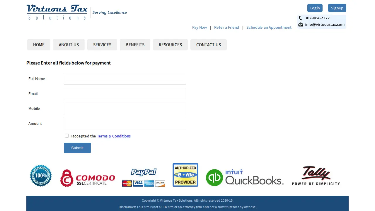 Virtuous Tax page