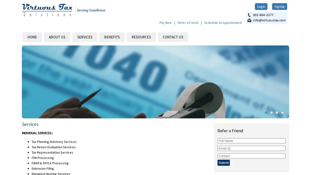 Virtuous Tax page