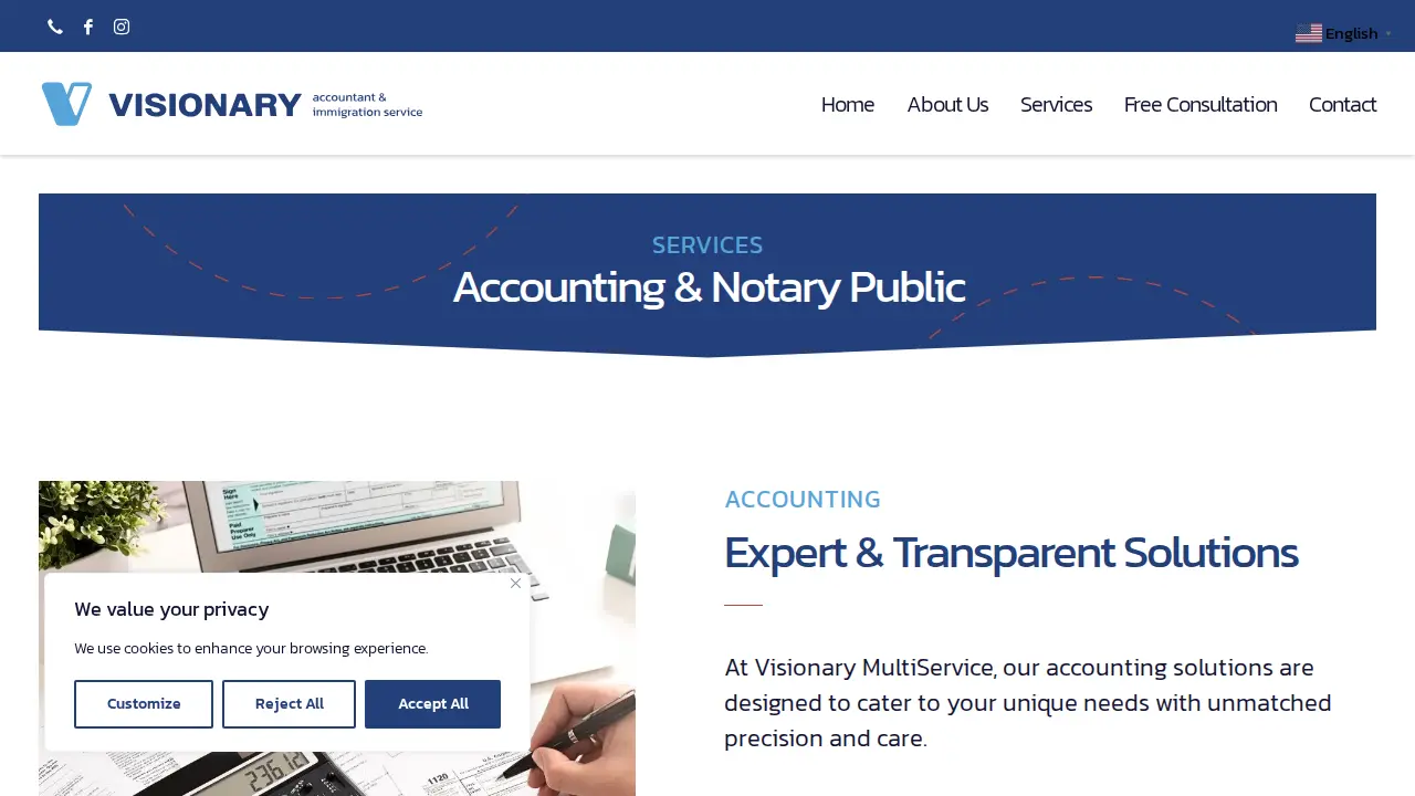 Visionary MultiService page