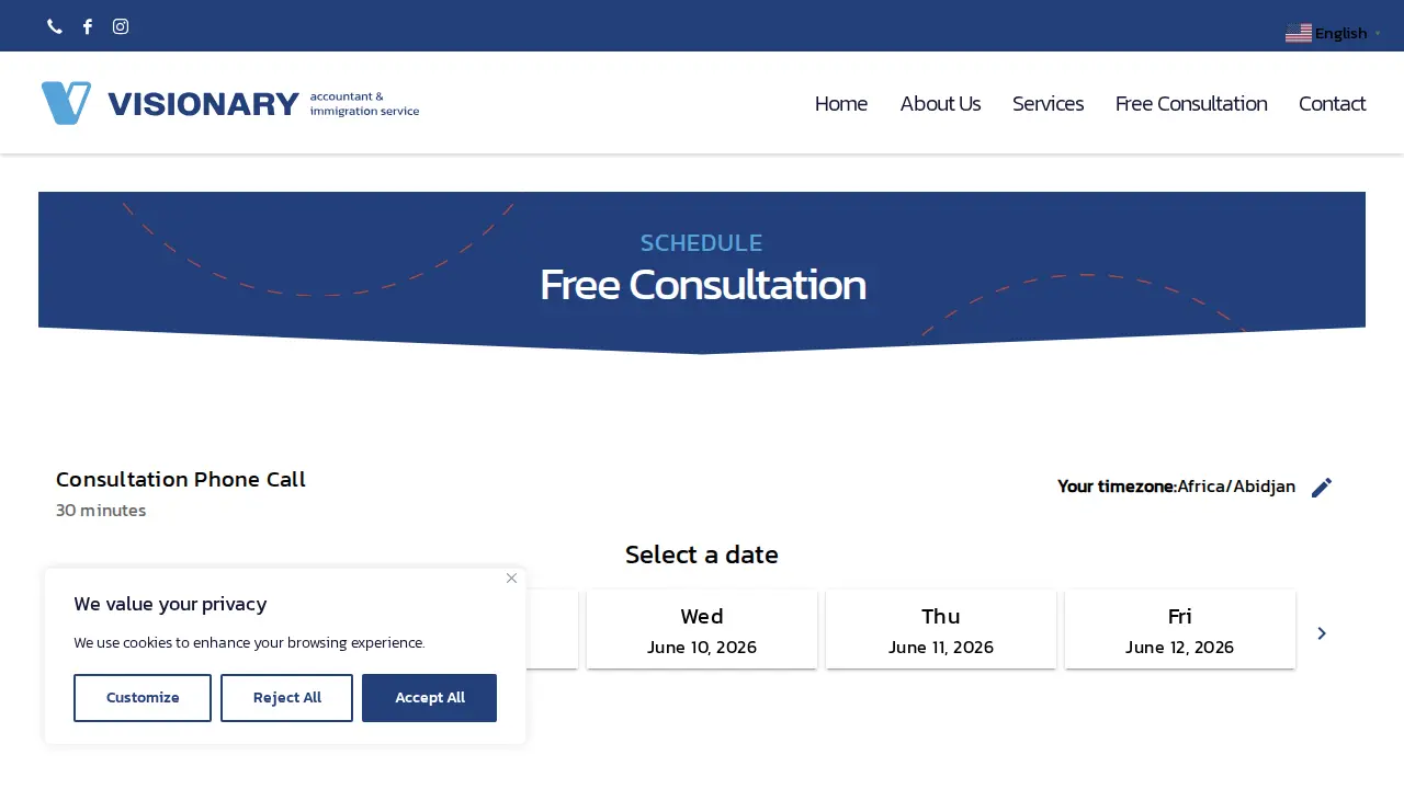 Visionary MultiService page